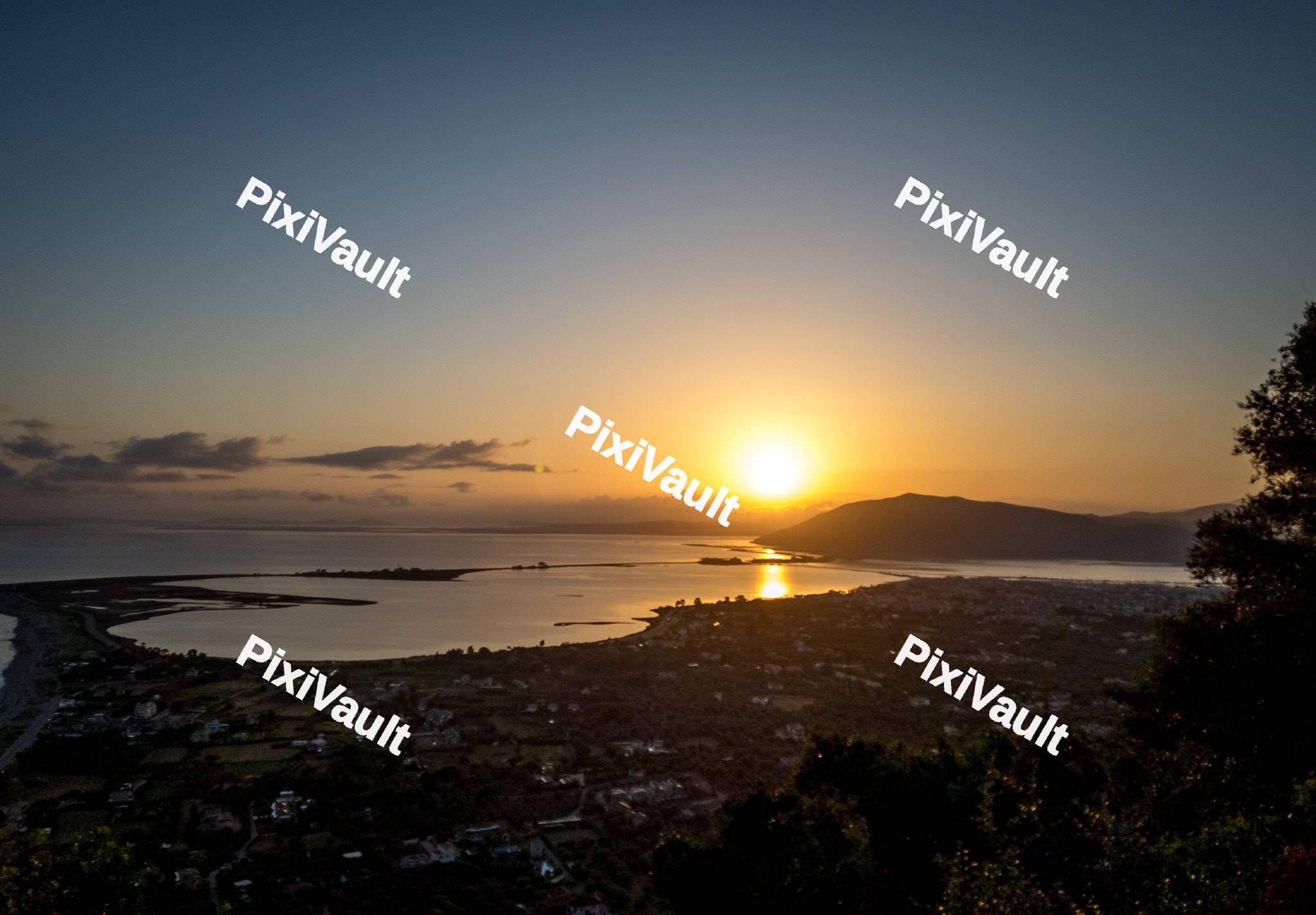 Sunset with channel view